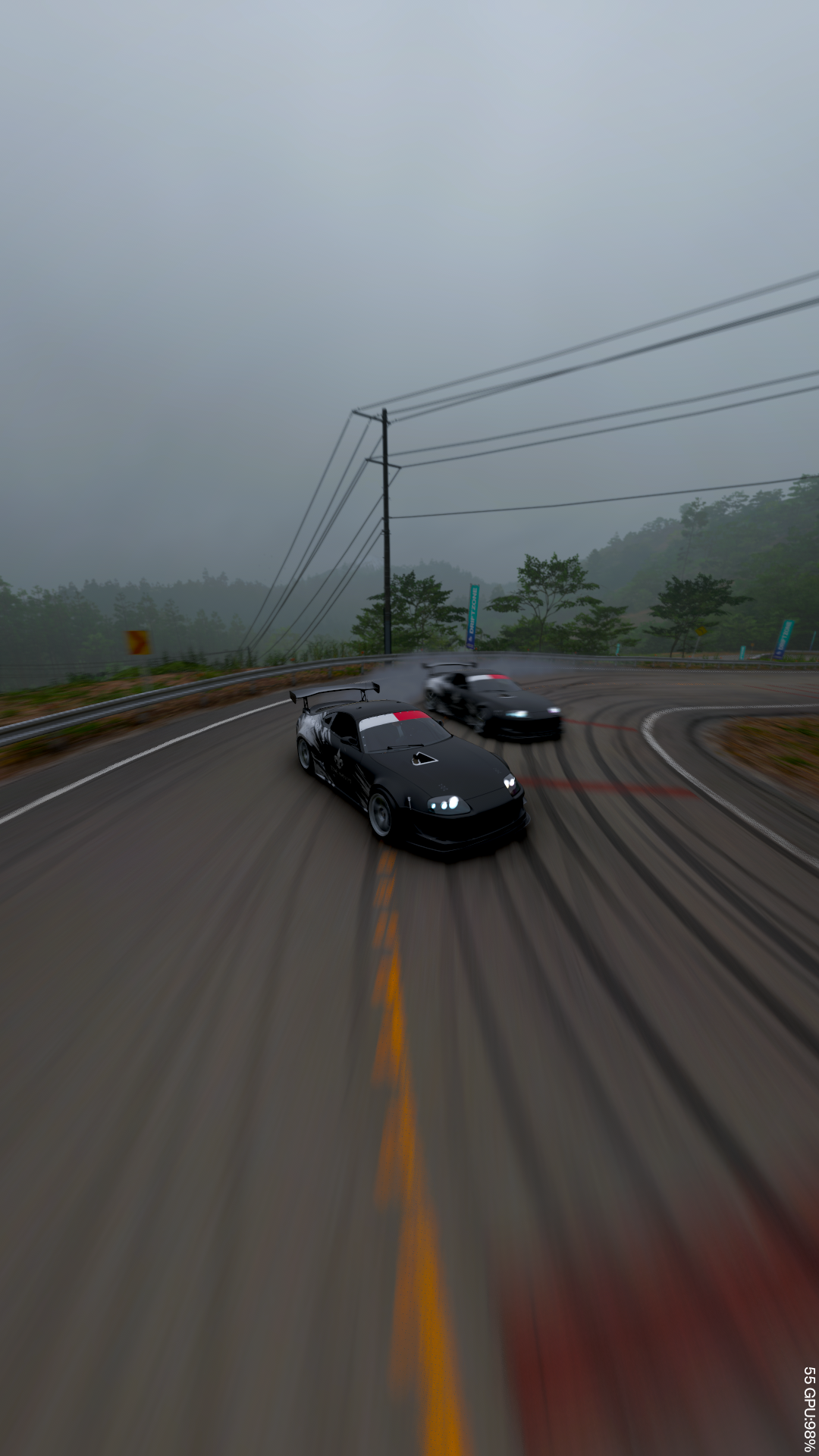 The Saint cars competing in a Forza Horizon 6 touge event